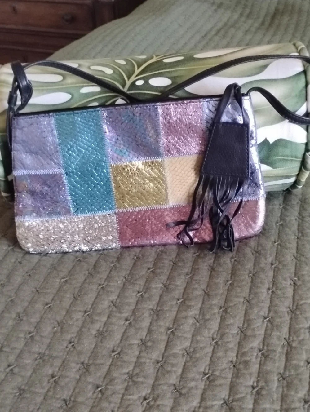 Colorful Snakeskin Clutch
